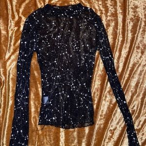 SheIn Glitter Mesh Shirt